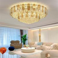 Restaurante Estilo Moderno Ouro Ferro e Cristal LED Lâmpada de teto redondo para sala de estar quarto ou hotel