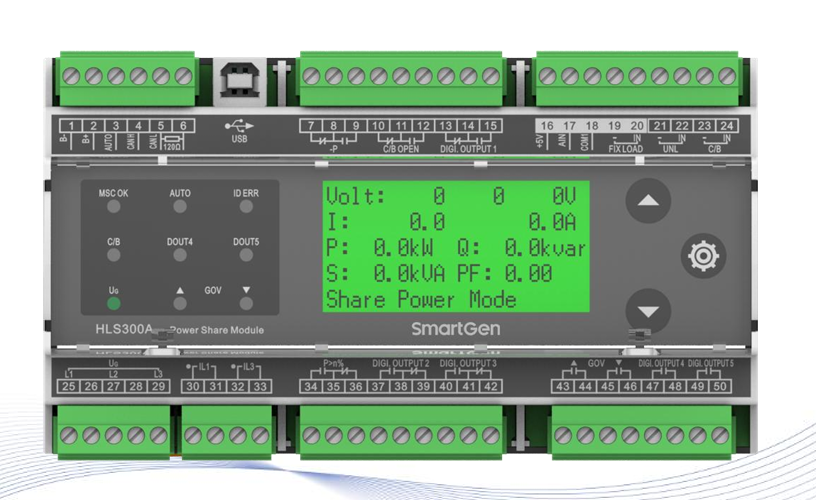Original Brand New SmartGen HLS300A Diesel Generator Control Panel Power Equalization Module LCD Display USB Plastic