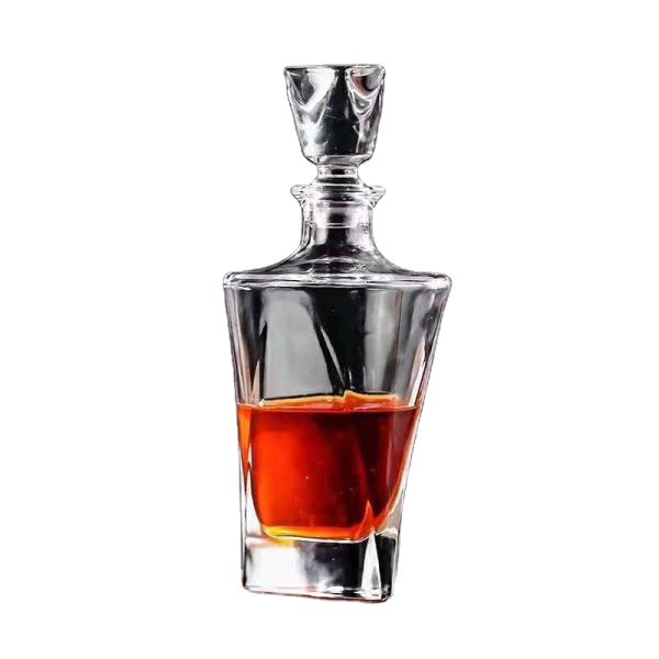Engraving Fashion Shape Super Flint Brandy Spirits Empty White Liquor xo Glass Bottle square
