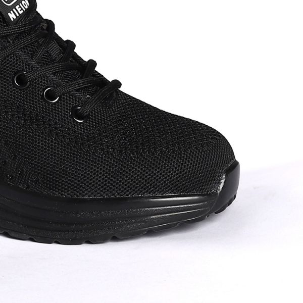 Unisex Steel Toe Leather Work Shoes Mesh Tongue Metal Eyelets Sport PU Outsole Boots Safety Shoes