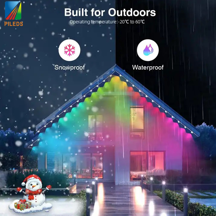 RGBIC LED Рождественские огни под крышами IP68 водонепроницаемый для наружного украшения