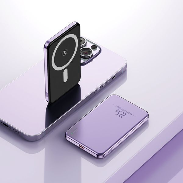 Batería Externa Inalámbrica Magnética Ultra-Delgada de 5000mAh – Aluminio, Carga Rápida, Regalo con Logotipo Personalizado