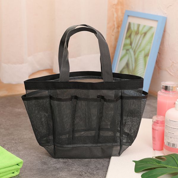 Tote Mesh Makeup Travel Storage Wash Bag Large Capacity Portable Multi-Pocket Beach Bag Swimming Bag