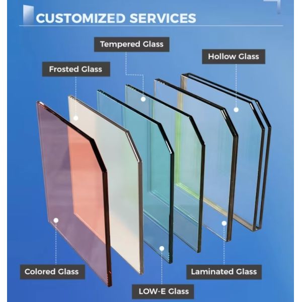 Profiles de aleación de aluminio insonorizado de ventana de vidrio delgada a prueba de huracanes puerta corredera de patio de vidrio