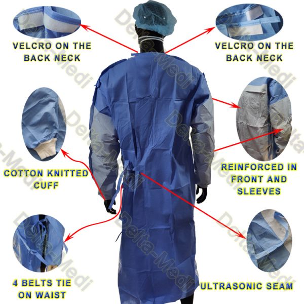 XL M L S XXL Reinforced Disposable Surgical Gown For Hospitals