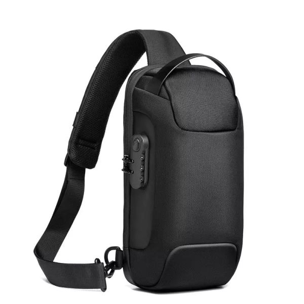 Anti Theft Crossbody Sling Bag Cross Shoulder Sling Bag USB Men Chest Bag