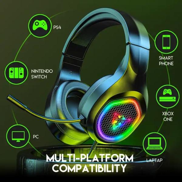 G1 Hot-Selling Wired Nois Cancellation Headphones With Mic Luminous game earphone