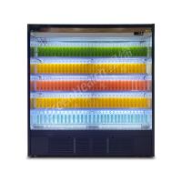 2°C-8°C LED Bebidas Frutas Chiller Multideck Open Display Com Cortina Noturna