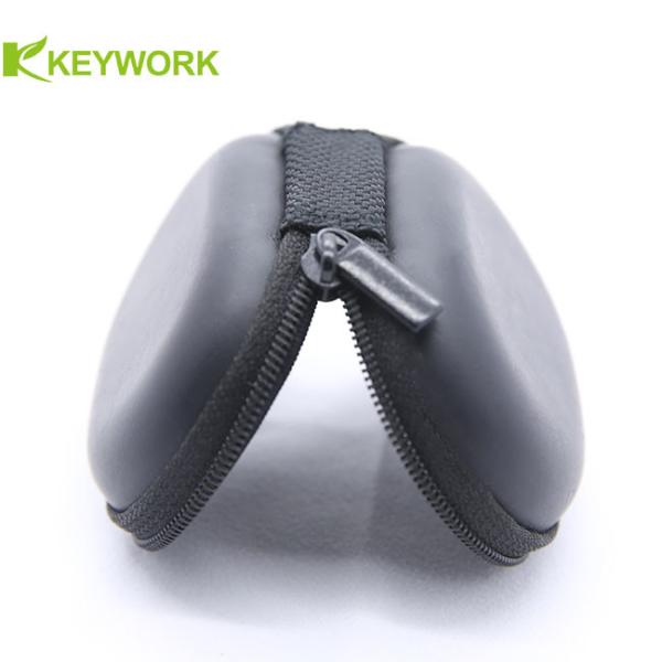 Black Mini Zipper Ellipse Classic Eva Earphone Case Portable Earphone Storage Box Facotory