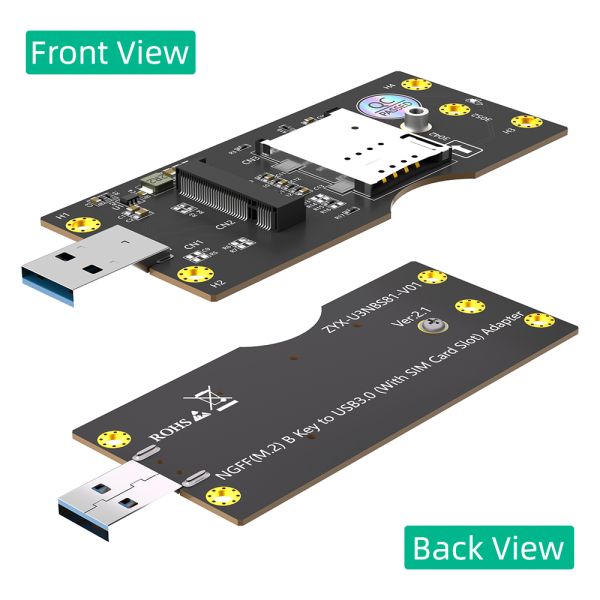 M.2 to USB 3.0 Adapter with SIM 8pin Card Slot for 3G/4G/5G Module Support