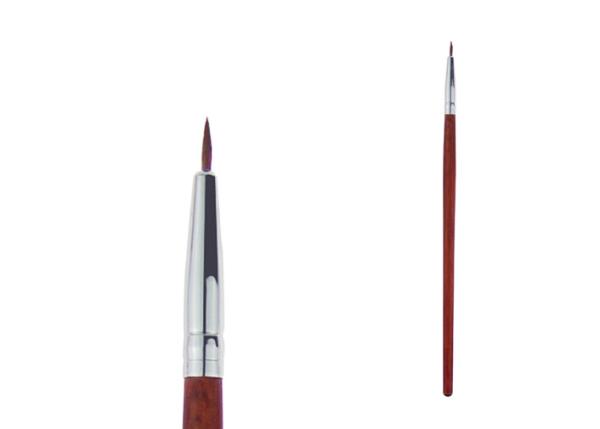 Professional Synthetic Flat Liner Brush Red Wine Long Wooden Handle