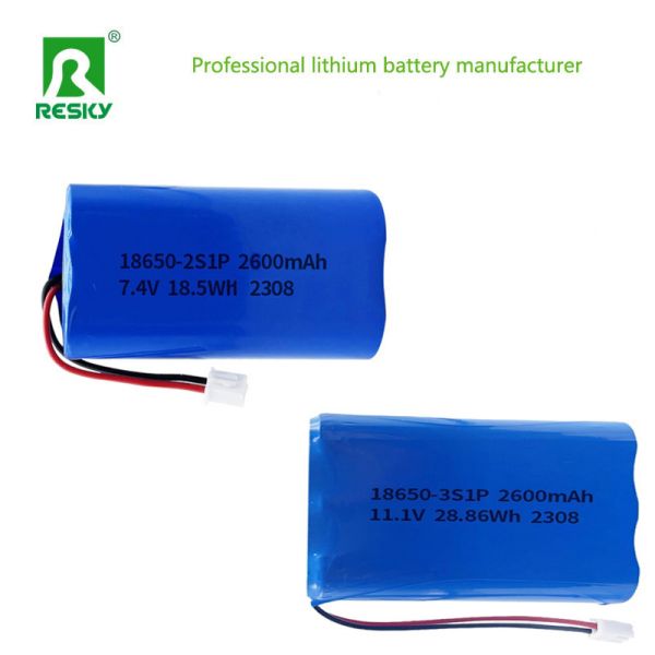 18650 Lithium Ion Batteries 11.1V 3s 2600mAh 28.86wh Rechargeable Li-ion Battery Pack