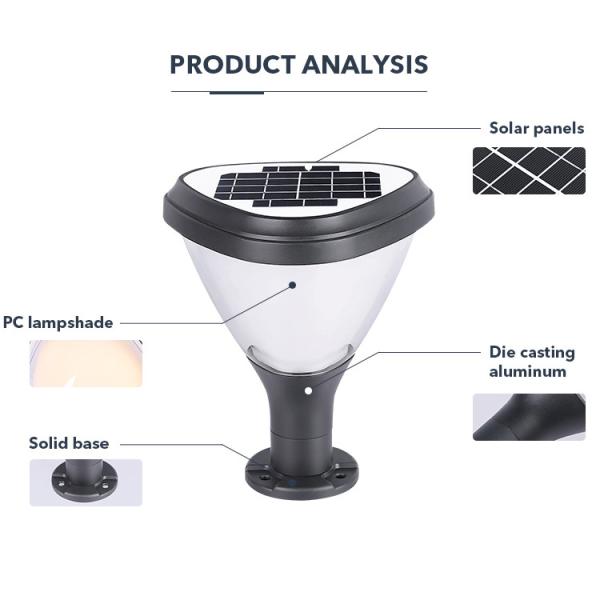IP65 Waterproof Outdoor Solar Fence Lights With 3.2V 8000mAh Battery