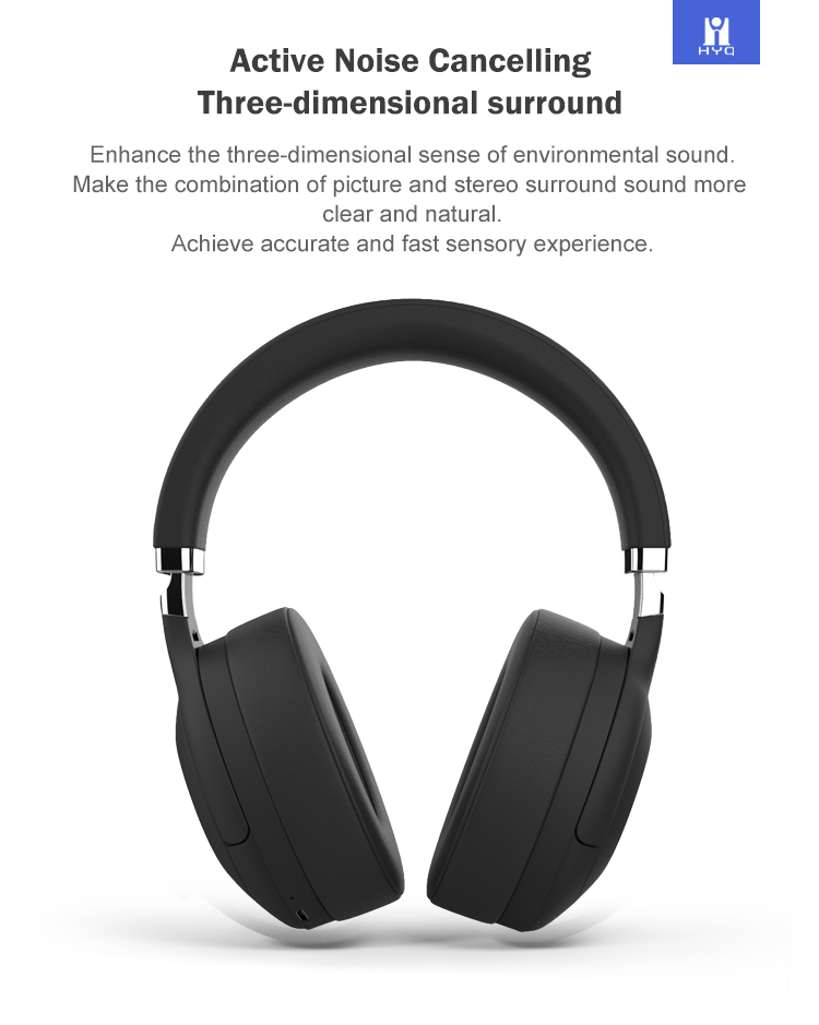 Headband Active Noise Cancelling Earphones 10m Deep Bass Wireless Headphones