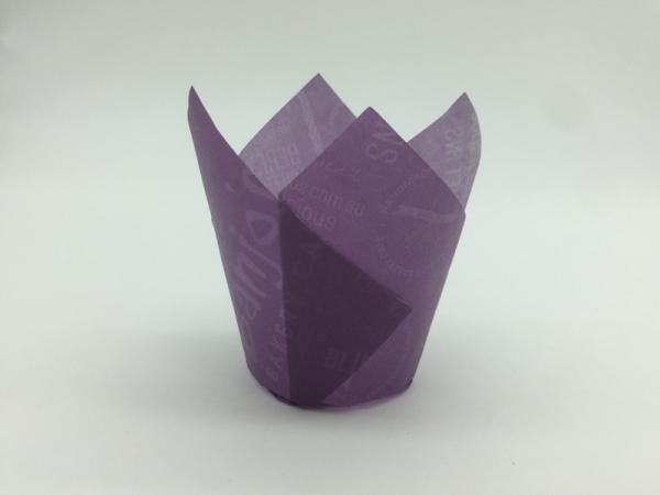 Eco Friendly Purple Tulip Cupcake Liners Flexo Printing Dream Wedding Bakery Tool