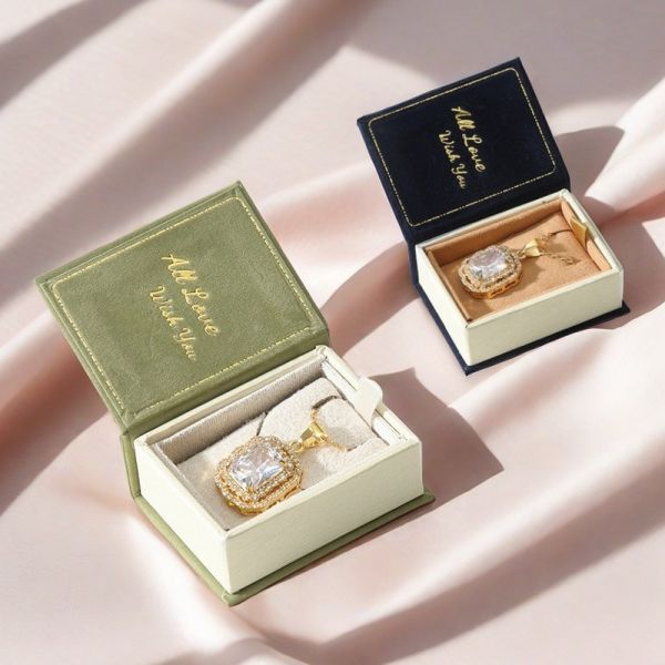 Rigid Gift Box Vintage Flip Top Book Shaped Jewelry Box Multi Functional Case For Rings Necklaces