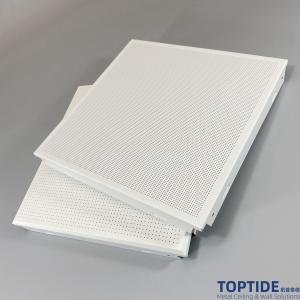 Aluminium Suspended Metal Ceiling Tiles 2 x 2 Perforated Office False Clip Snap