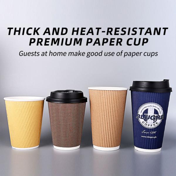 Professional 80mm Diameter Ripple Wall Paper Cups Waterproof With OEM ODM Service