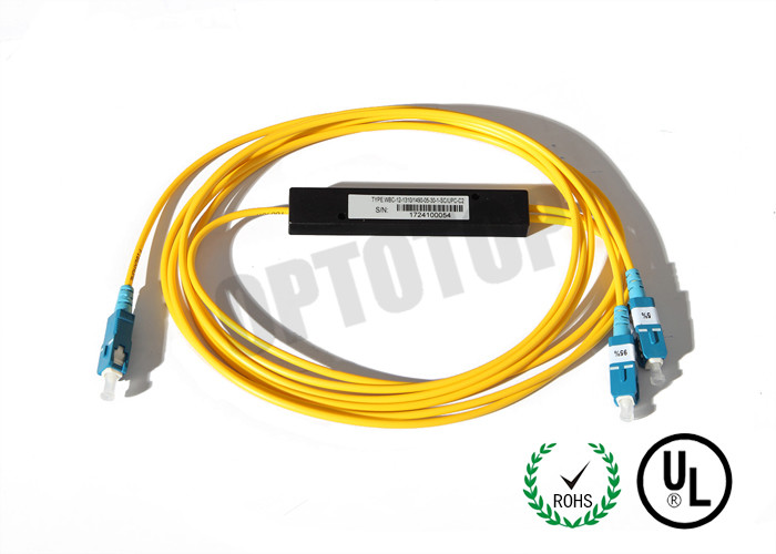 1x2 Coupling Ratio 5 / 95 1480/1550nm Single Mode Fiber Coupler SC / UPC 2mm SMF -28e 1m