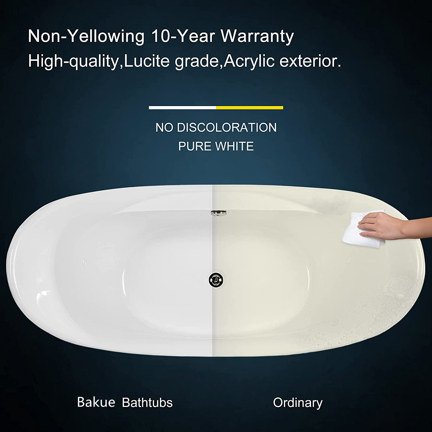 Овальная форма акриловая свободно стоящая ванна cUPC Certified