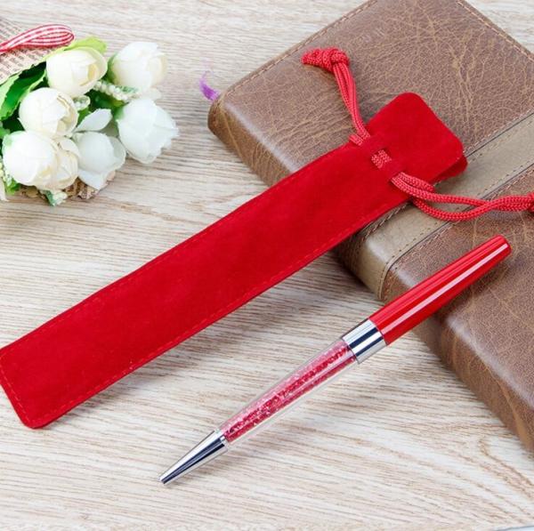 Flannel pen bag thickened flocked pen bag double-sided flannel pen bag DrawString pen bag