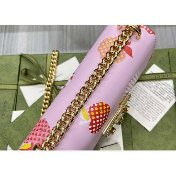 Retro Art Padlock Chain Handbag Monogram Leather Many Stars Love 13cm Width