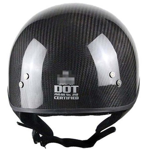 M.L.XL.XXL Black Carbon Fiber Motorcycle Helmet Half Face DOT ECE Certification Custom