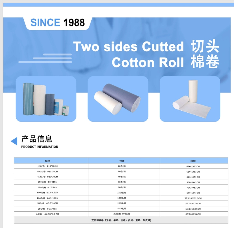 Certified Absorbent Cotton Surgical Supplies Cotton Surgical Supply Sterile Cotton Roll For Medical Requirements