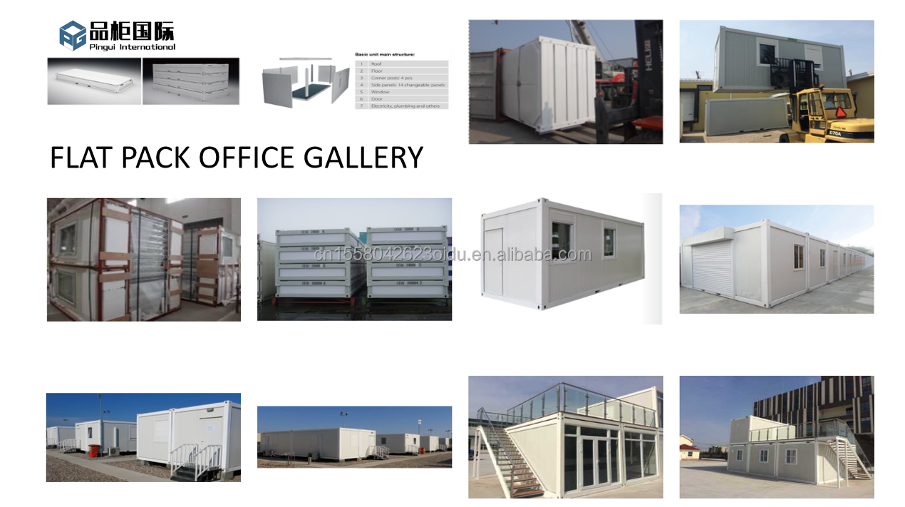 Flat Packaging Container Prefabricated Metal and Wooden Garden Office with Galvanized Steel Square Tubes