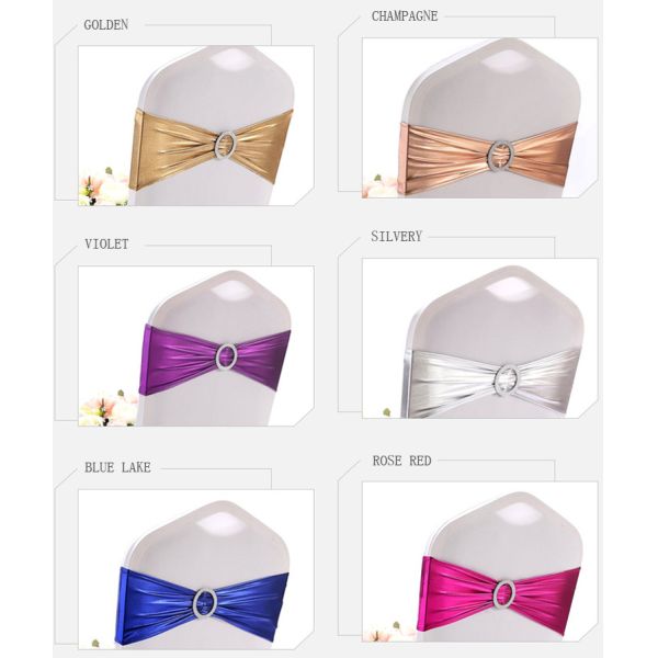 Elastic Wedding Banquet Party Spandex Chair Sashes