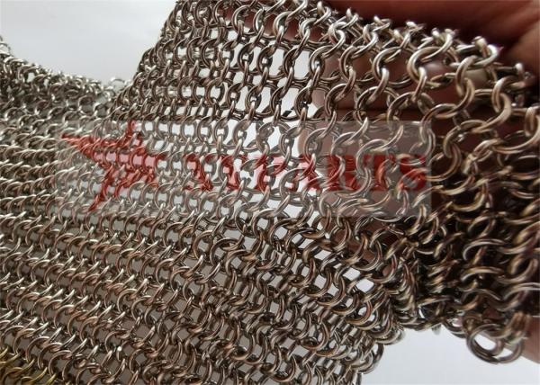 Colorful Stainless Steel Round Ring Living Room Cabinet Metal Chain Mail Curtain