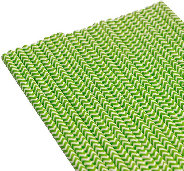 Chevron Branded Paper Straws