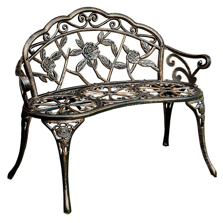 Metal Type Aluminum Love Seat Bench for Outdoor Patio Garden Balcony in Modern Design
