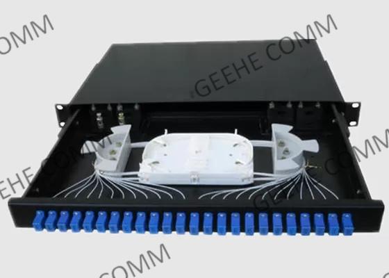 FTTH 1U 19 Inch 24 Port Fiber Patch Panel With Adapter