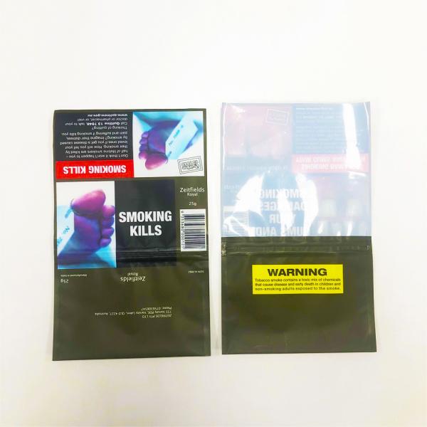 Customized Tobacco Packaging Pouch 25g 50g Smoking Leaf Packaet with Zipper Seal