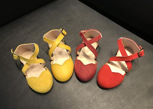 Summer Little Kids Ankle Strap Ballet Flats