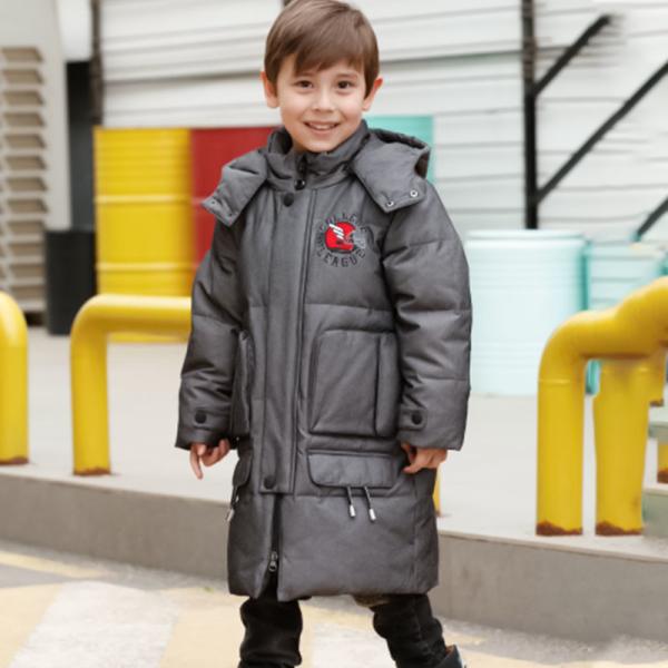 Bilemi Camel Solid Color Boys Parkas Fashion Warm Long Down Jacket Kids Winter Coats
