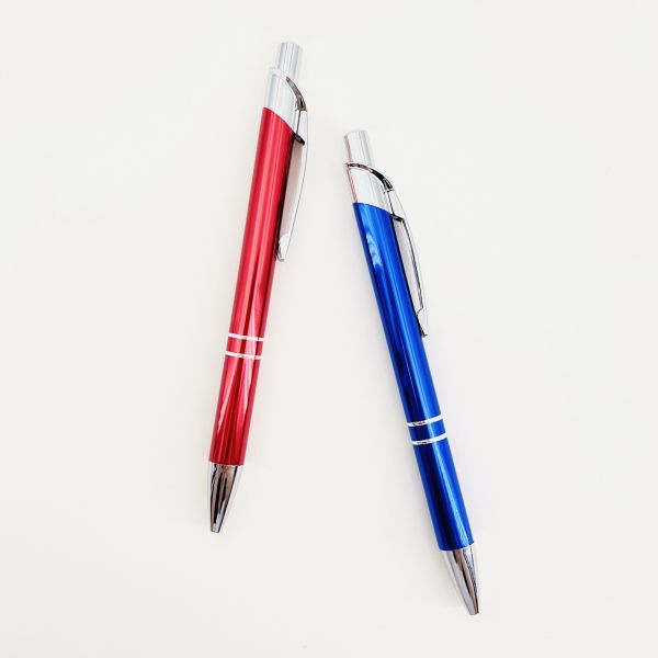 Papelería de la escuela Colorida Prensa de bolígrafo de metal 1.0mm Clip de plata bolígrafo portátil Imprimir logotipo