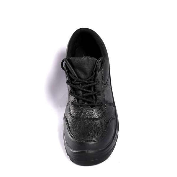 Puncture Resistant Slip Resistant Steel Toe Leather Mesh PU Sole Black Work Boots Safety Shoes