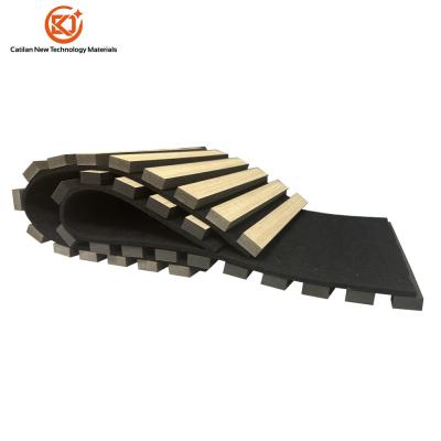 3D Wood And MDF Slat Wave Board Decorative Flexible Curly Bendable Curved Slat Acoustic Wall Panel