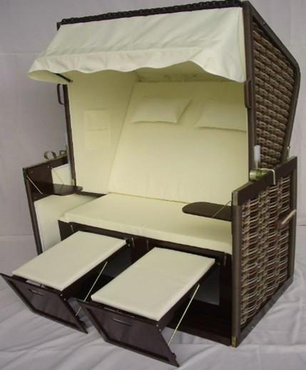 Swimming Pool Black Roofed Beach Chair & Strandkorb Suit For All Weather