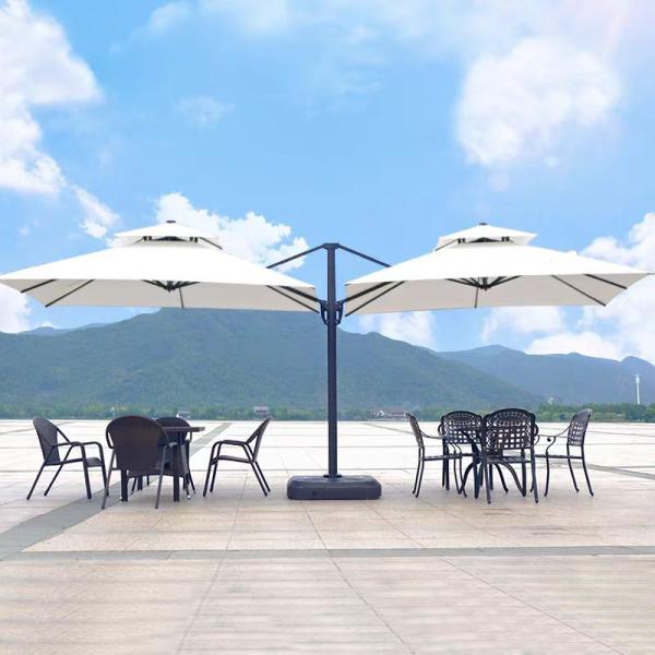Parapluie extérieure pliable Grand parapluie de jardin en aluminium pour hôtel Restaurant Banquet
