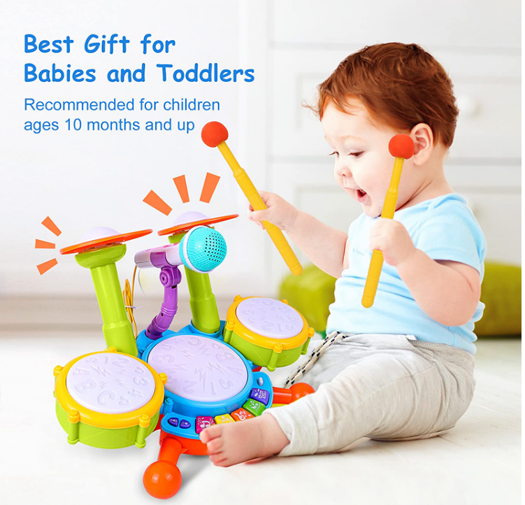 Colorful Children's Musical Instruments Drum Set Baby Toys for Kids' Musical Learning