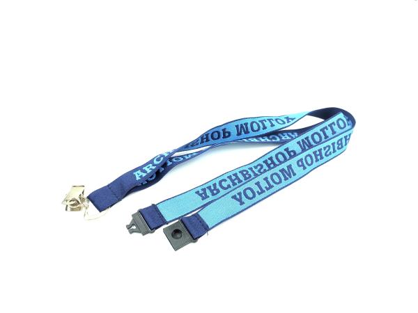 Woven Flat Id Neck Lanyard , Polyester Jacquard Neck Lanyard For Badges