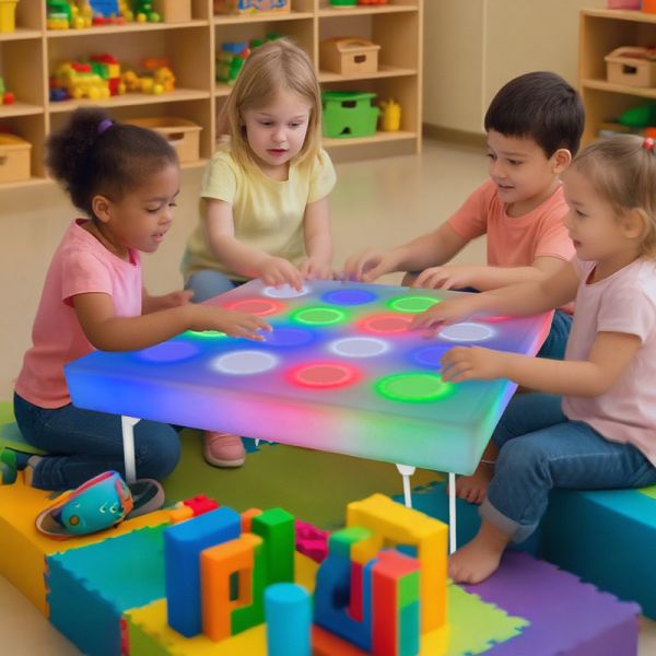 Kids LED Sensory Touch Table – Foldable Interactive Activity Desk for Schools & Play
