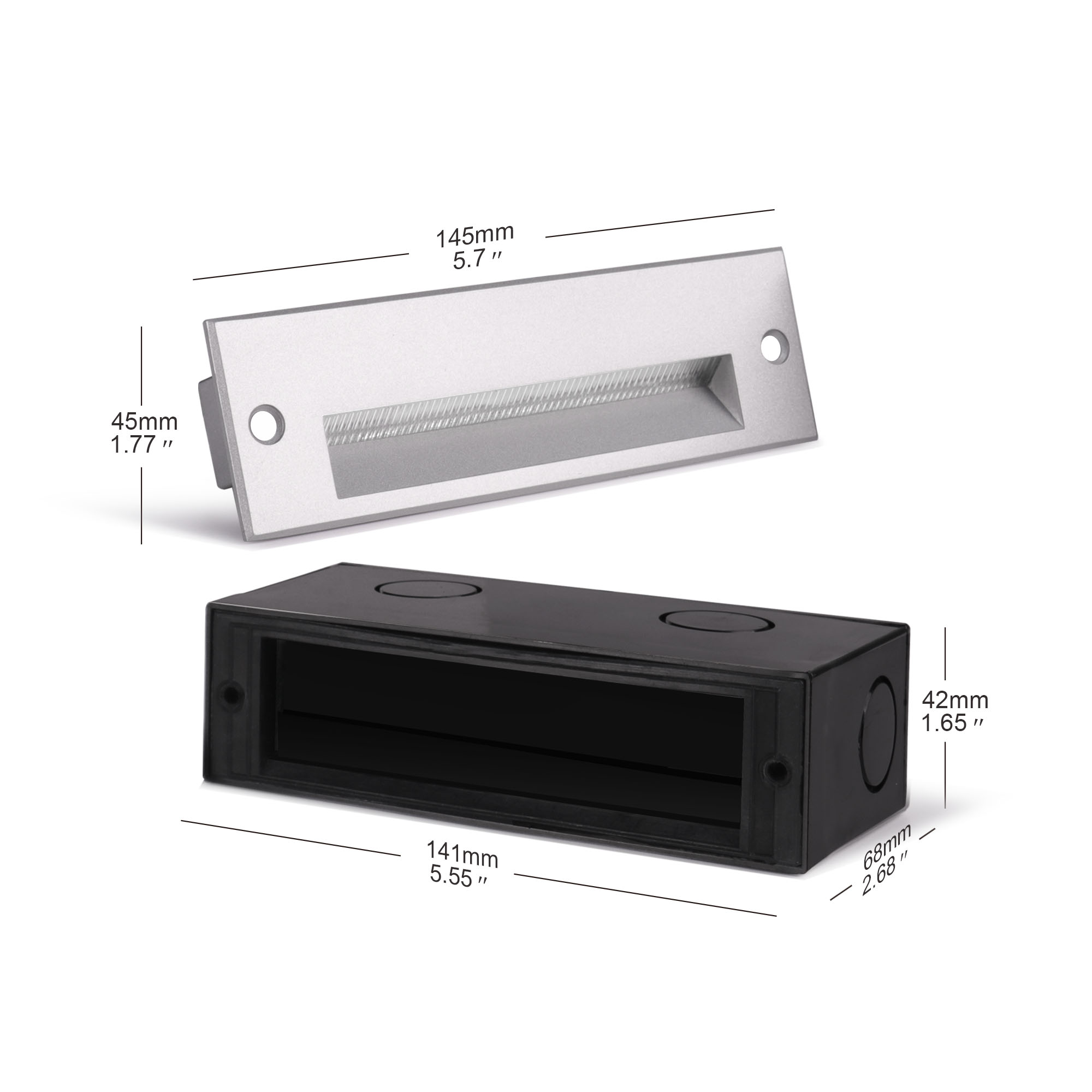 Прямоугольник 220V 5W светодиодные настенные светильники IP65 3000K Наружное освещение для прогулок