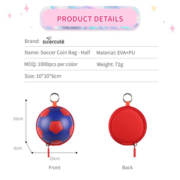 Supercute Unique 3D Soccer Design Custom Coin Purse EVA Small Storage Small Wallet