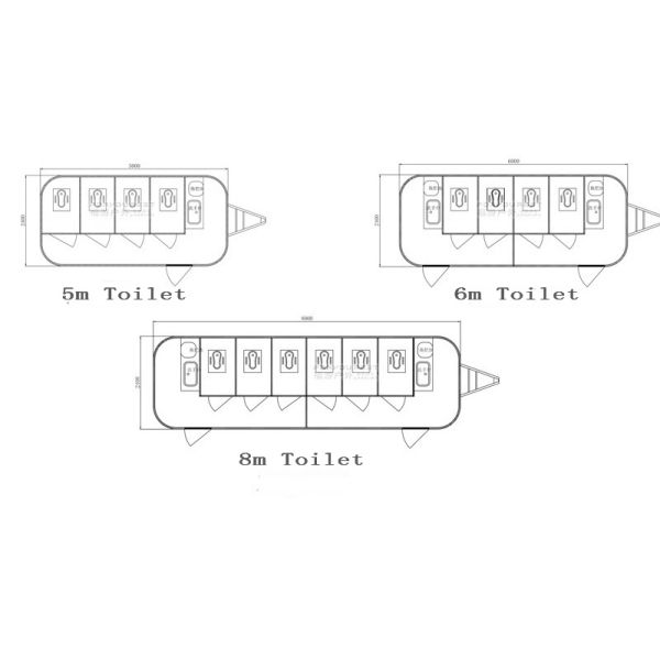Трейлер 6m ливня Bathroom трейлера ROHS ливня туалета ISO портативный