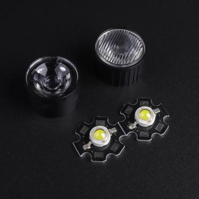 Aspheric Optical PMMA LED Lens with Black Holder for LED Spot Light | 60 Degree Beam Angle