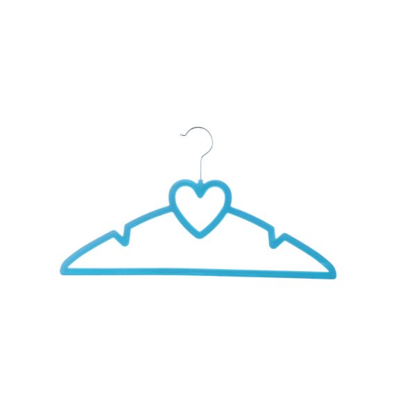 Bow Shaped Blue Flock Space Saving Velvet Hangers